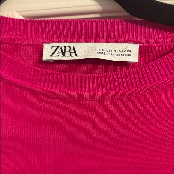 Zara Fuchsia Ribbed Top - Picture 2 of 3